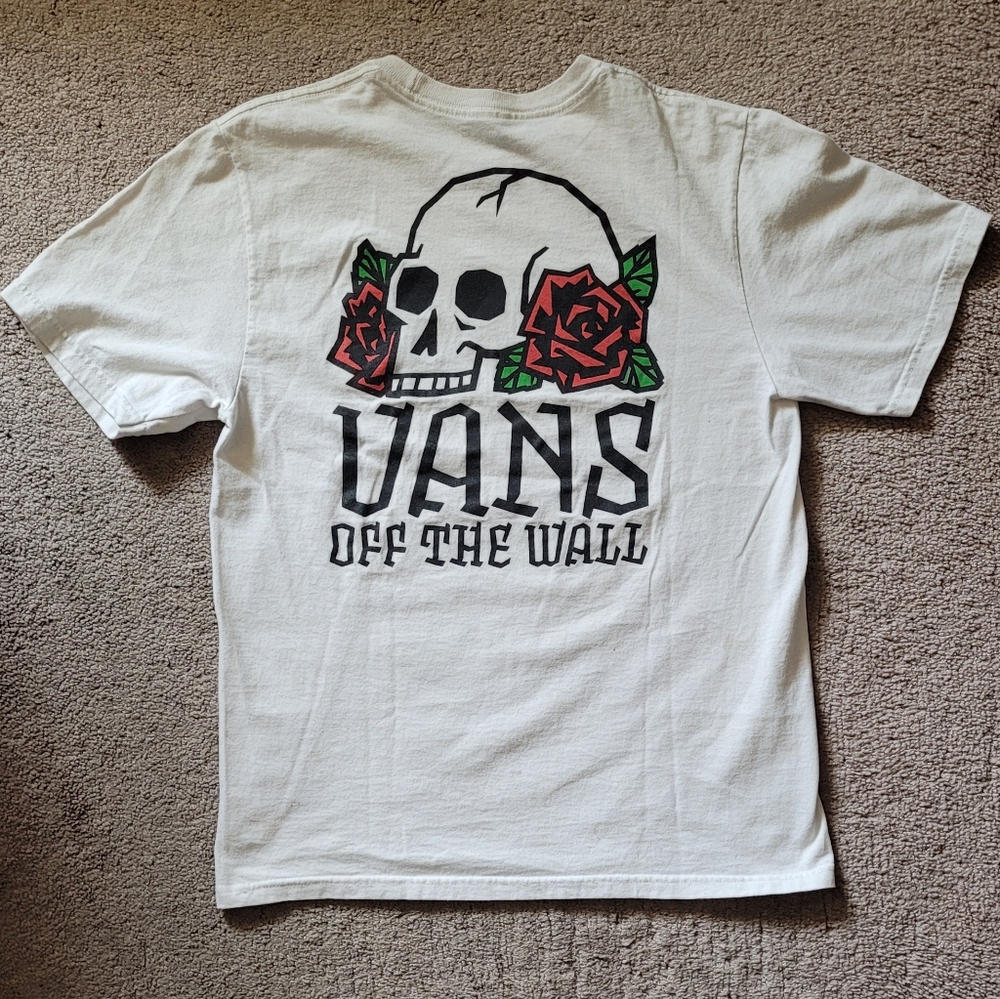 VANS Skull Tee Boys size XL Day Of The Dead Muertos